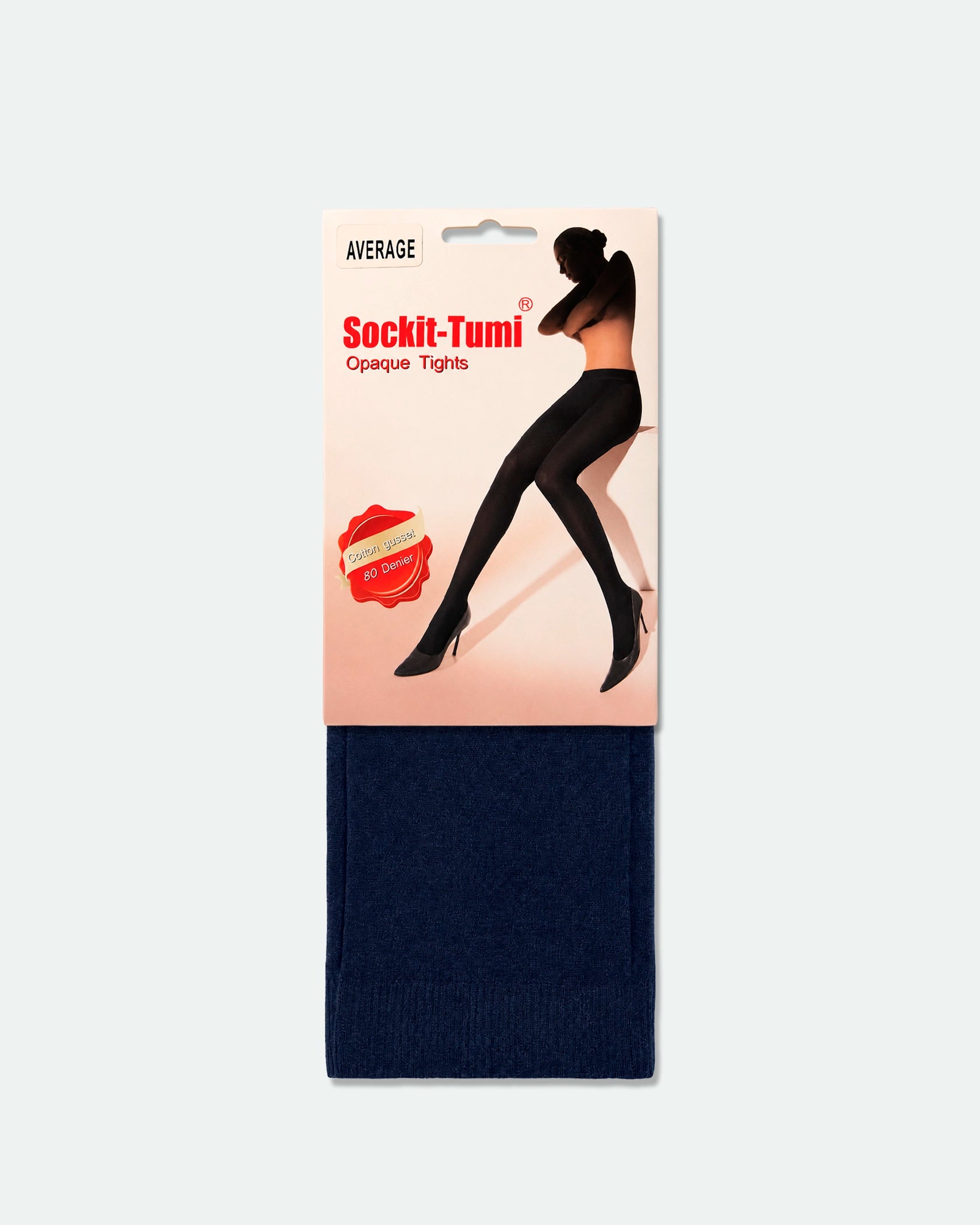 Women's Opaque Tights with Cotton Gusset 80 Denier Navy Blue