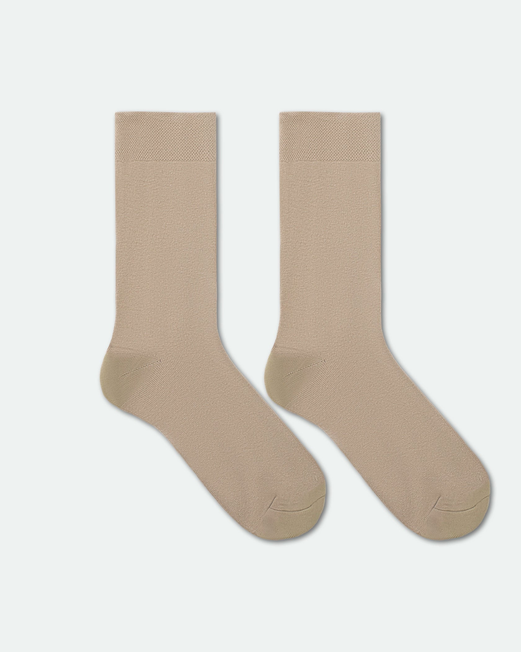 Men's Cotton Plain Business Dress Socks Beige