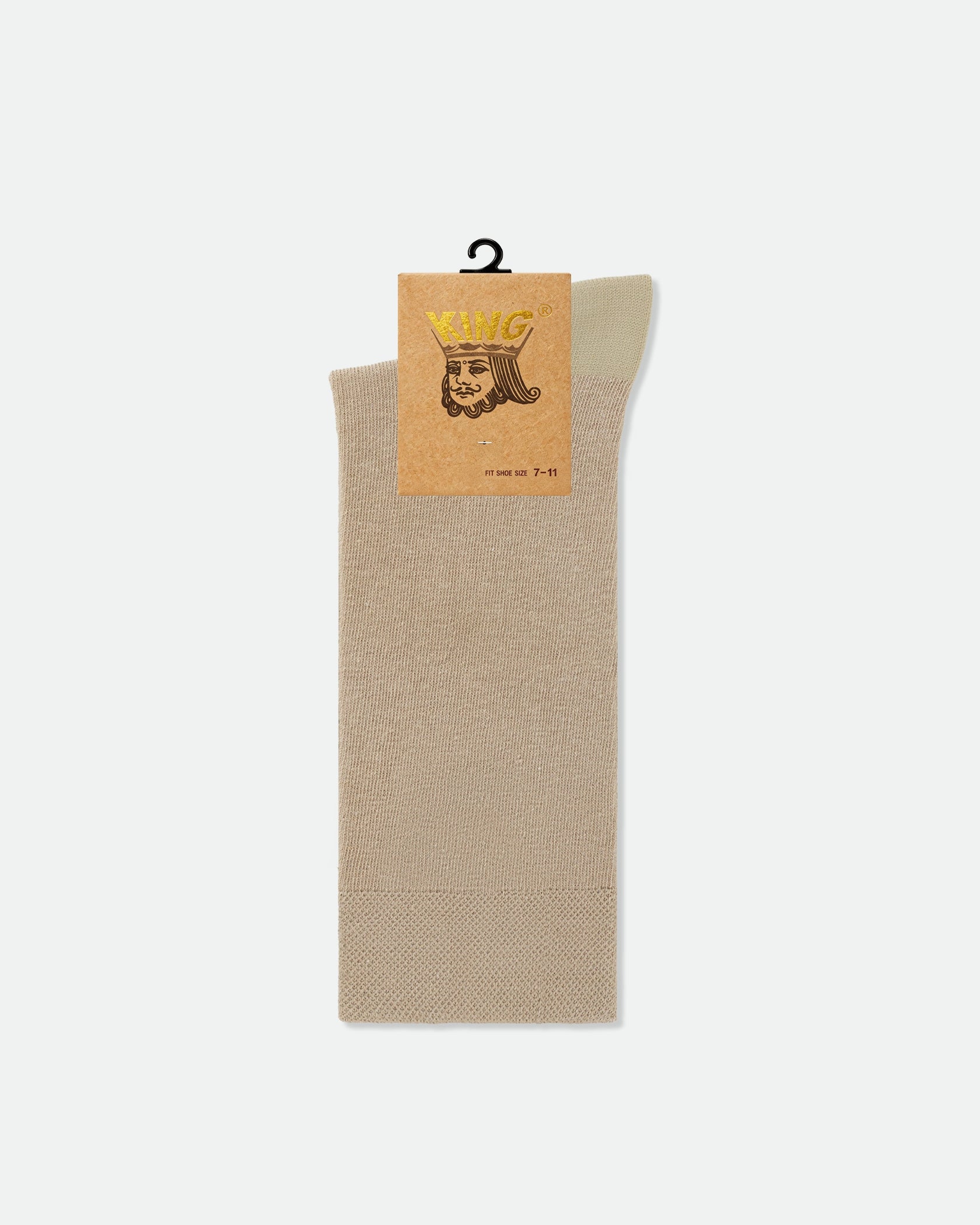 Men's Cotton Plain Business Dress Socks Beige