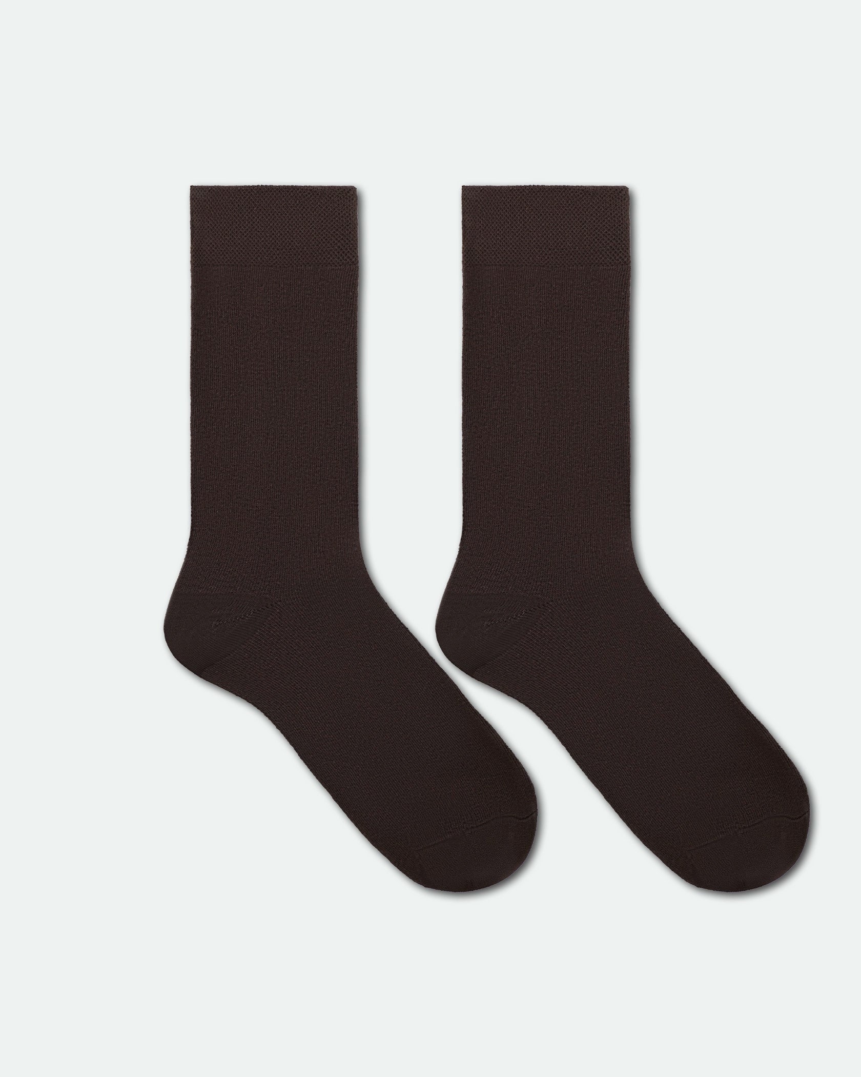 Men's Cotton Plain Business Dress Socks Brown