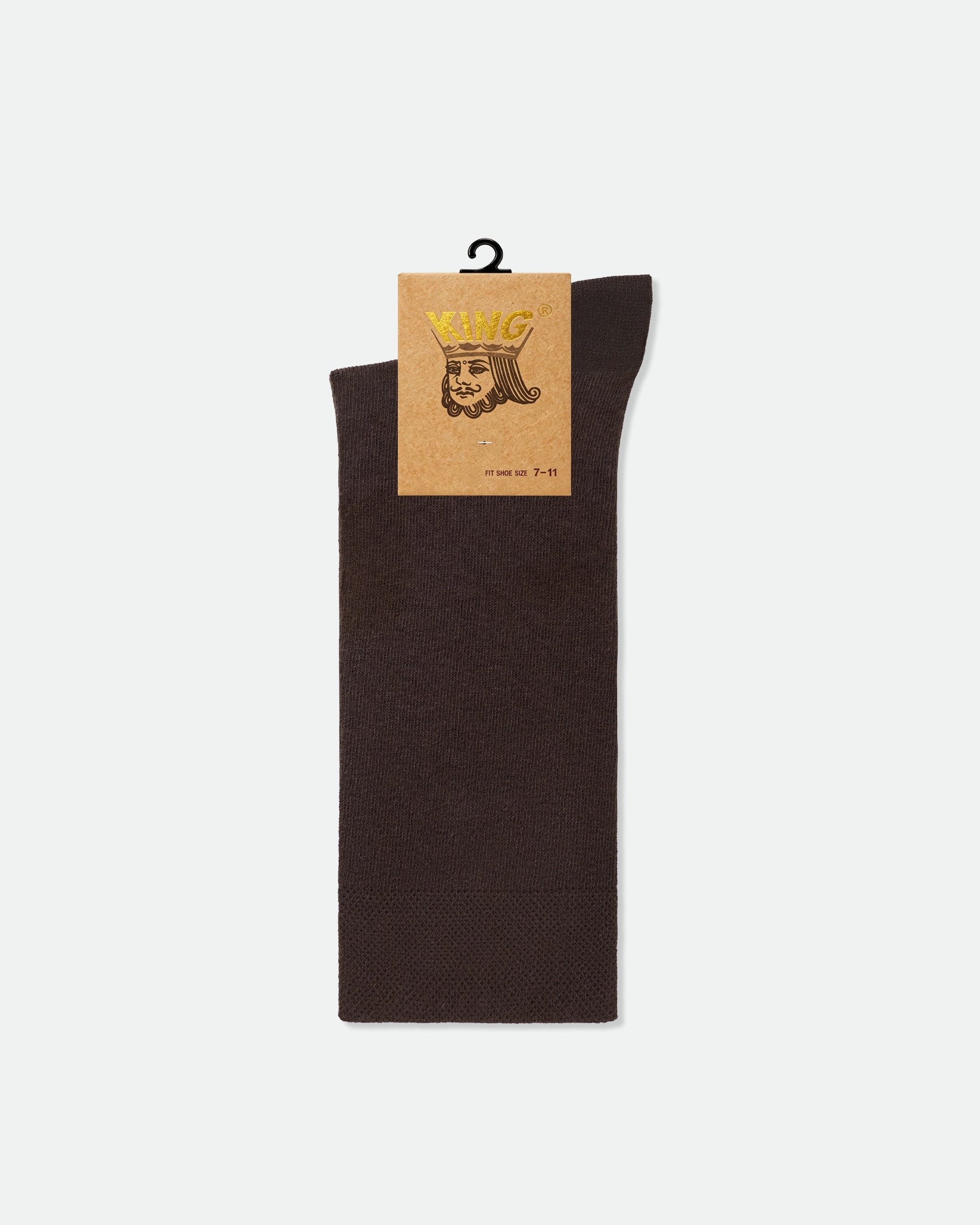 Men's Cotton Plain Business Dress Socks Brown