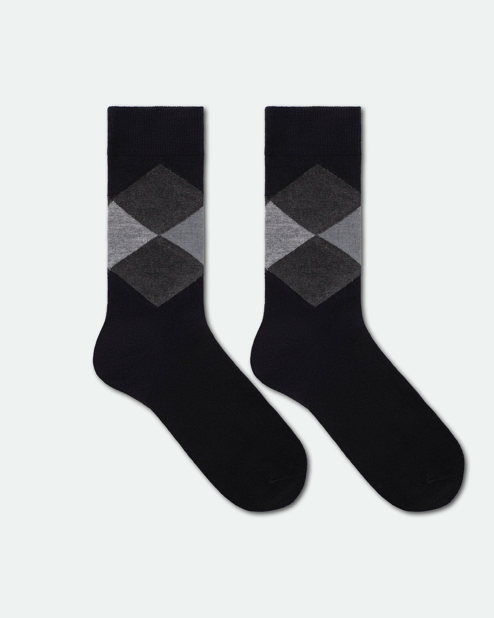 Men's Patterned Business Dress Socks Mix Design Black
