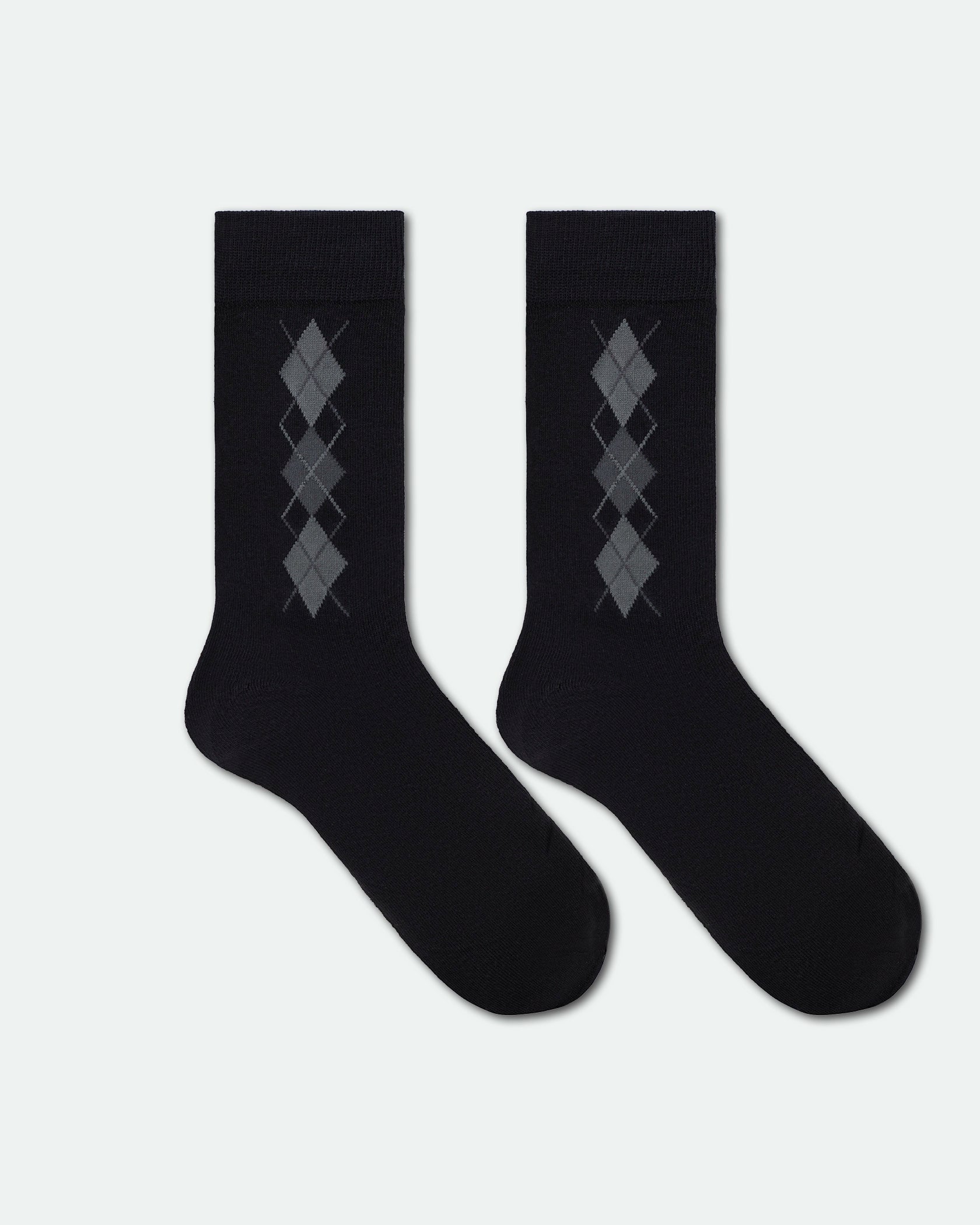 Men's Patterned Business Dress Socks Mix Design Black