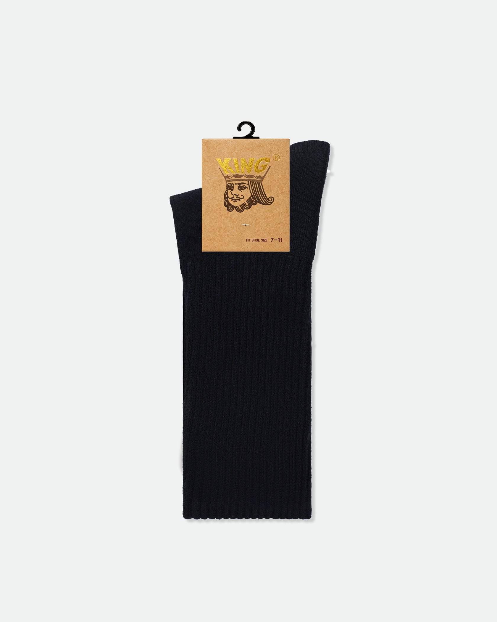 Men's Cotton Crew Sports Socks Plain Black