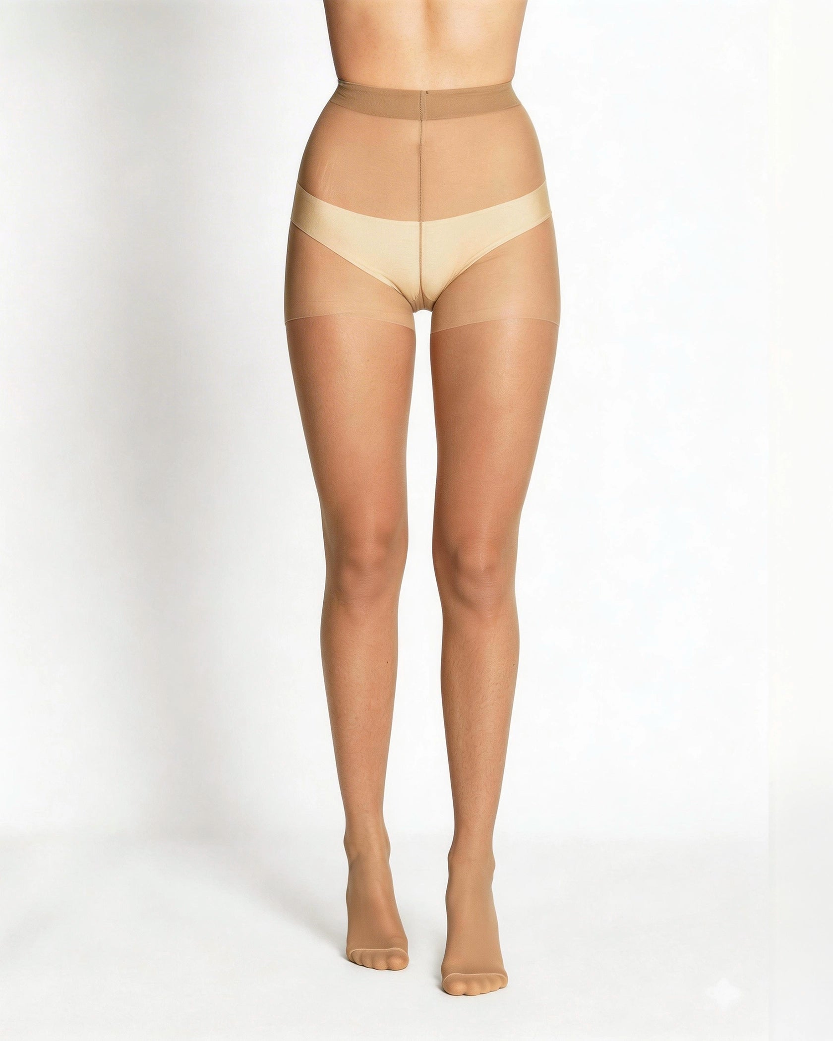 Women's Sheer Pantyhose with Cotton Gusset Natural Tan Nude Medium