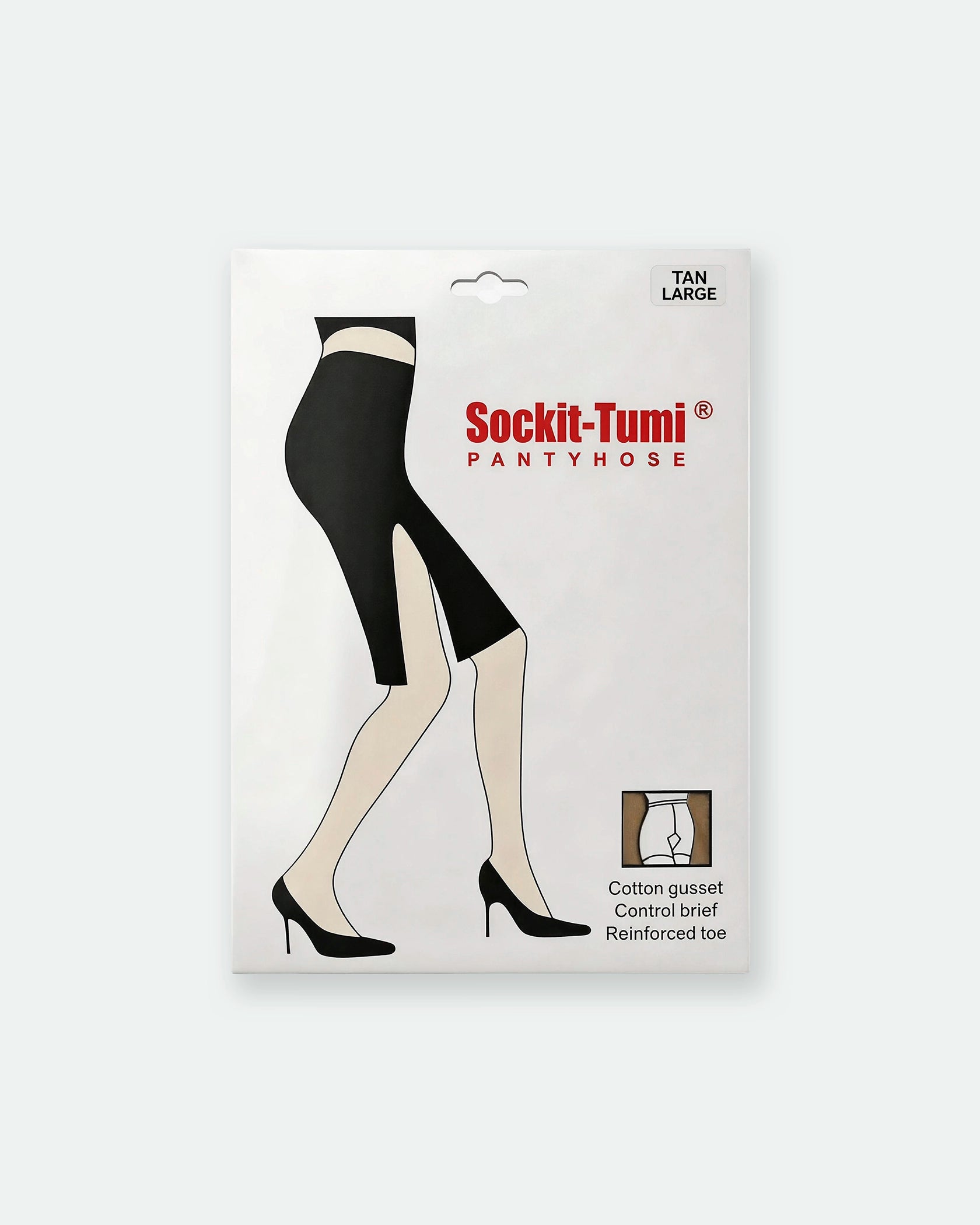 Women's Sheer Pantyhose with Cotton Gusset Natural Tan Nude Large