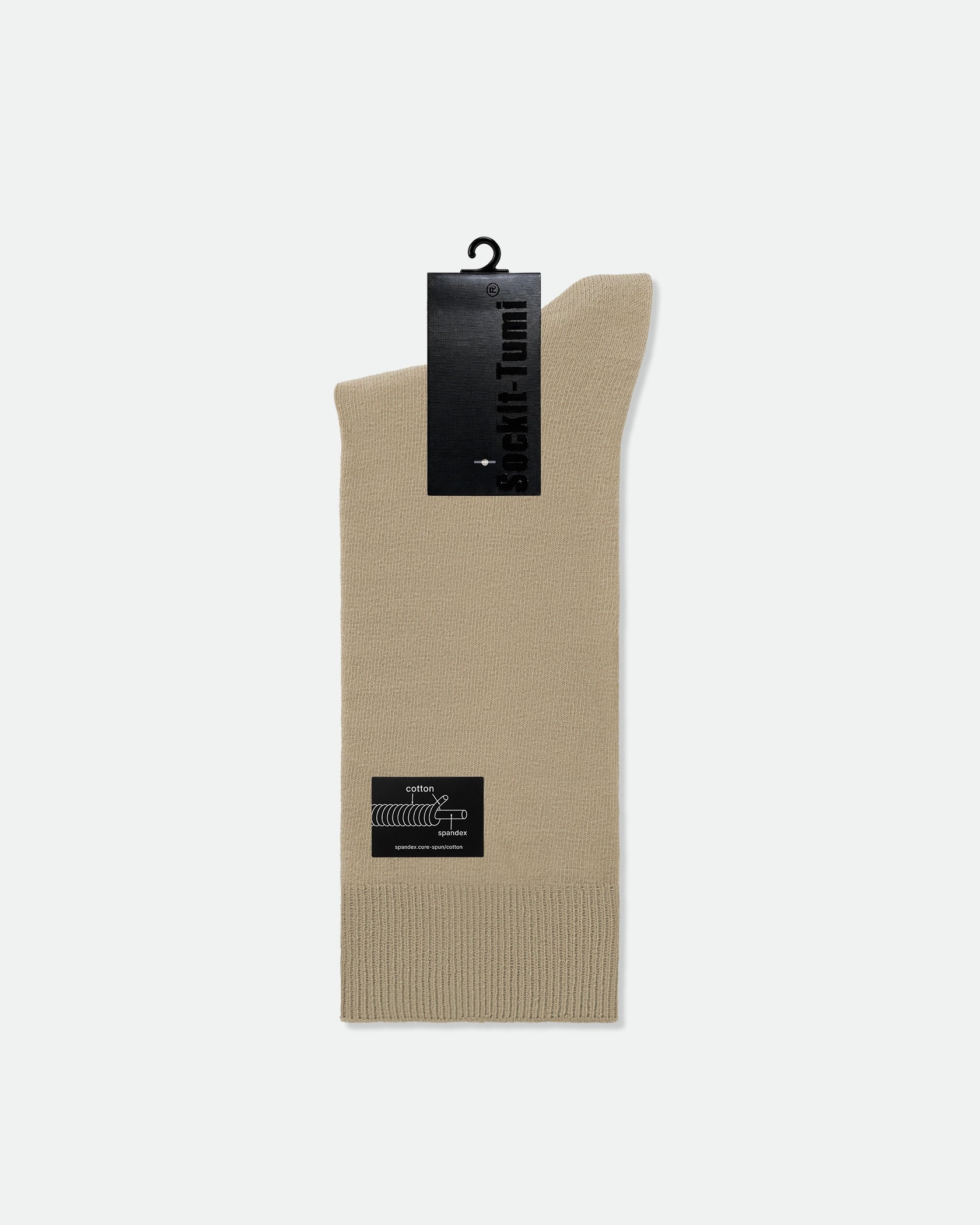 Men's Core-Spun Cotton Business Dress Socks Beige