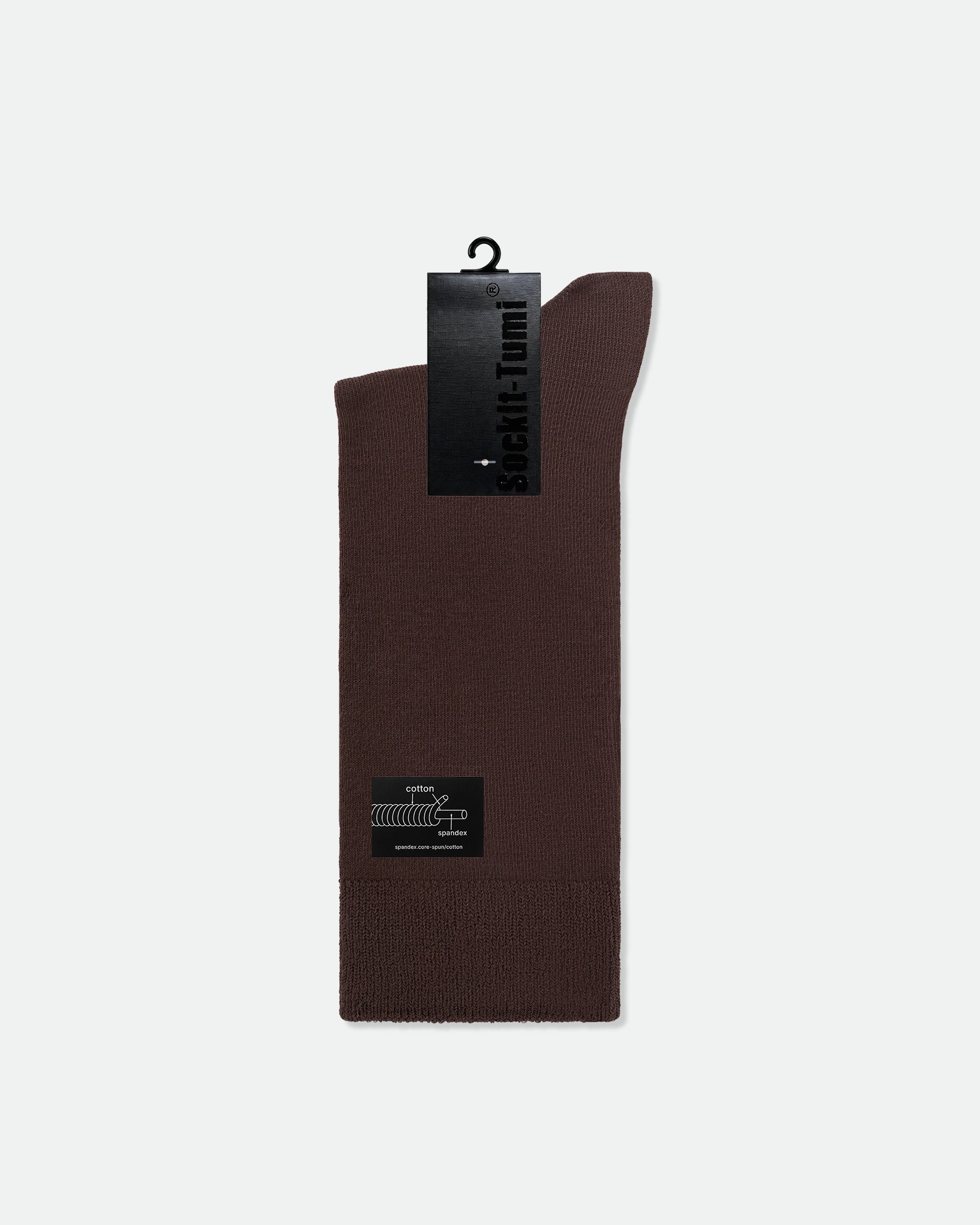 Men's Core-Spun Cotton Business Dress Socks Brown