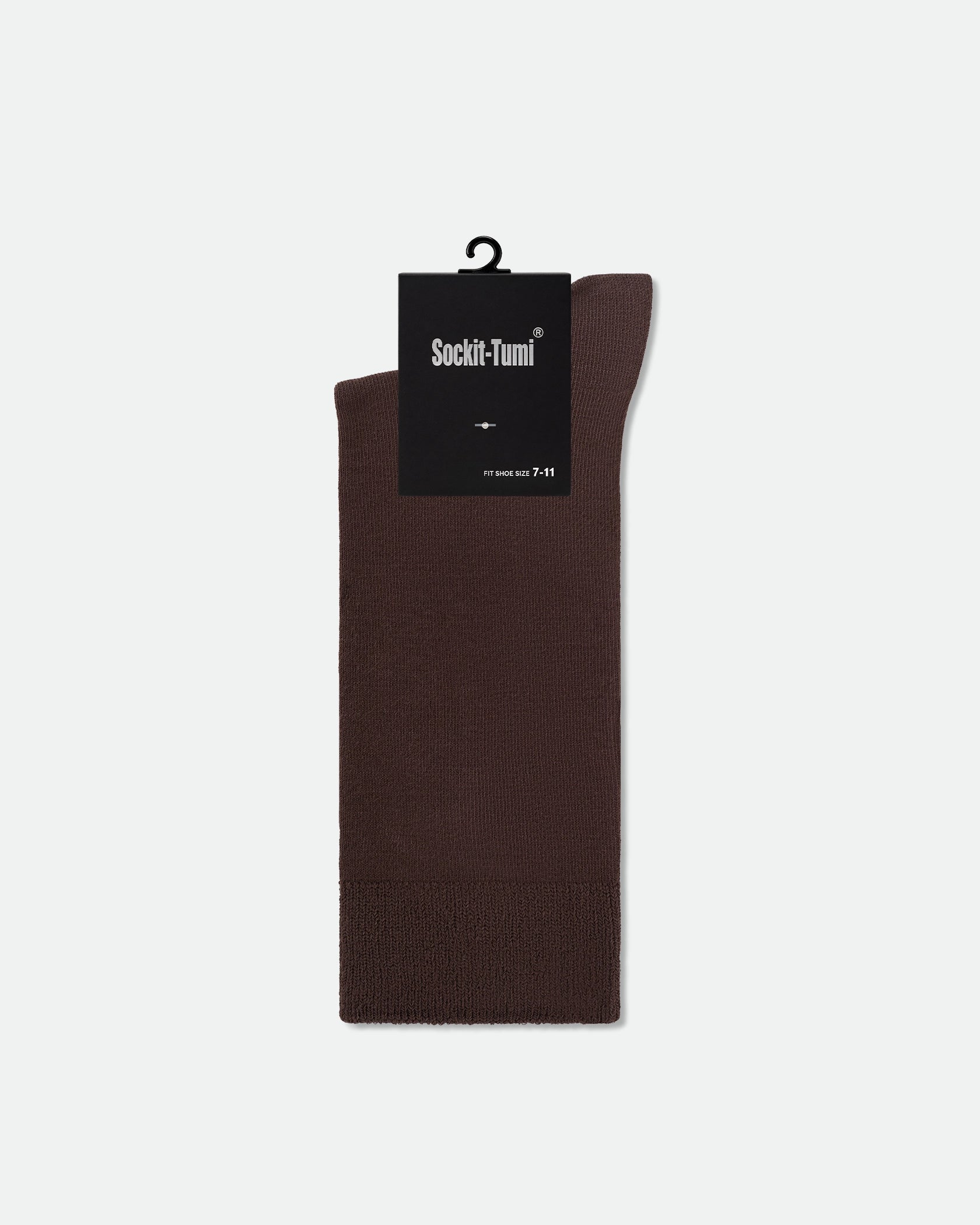 Men's Plain Premium Cotton Business Dress Socks Brown