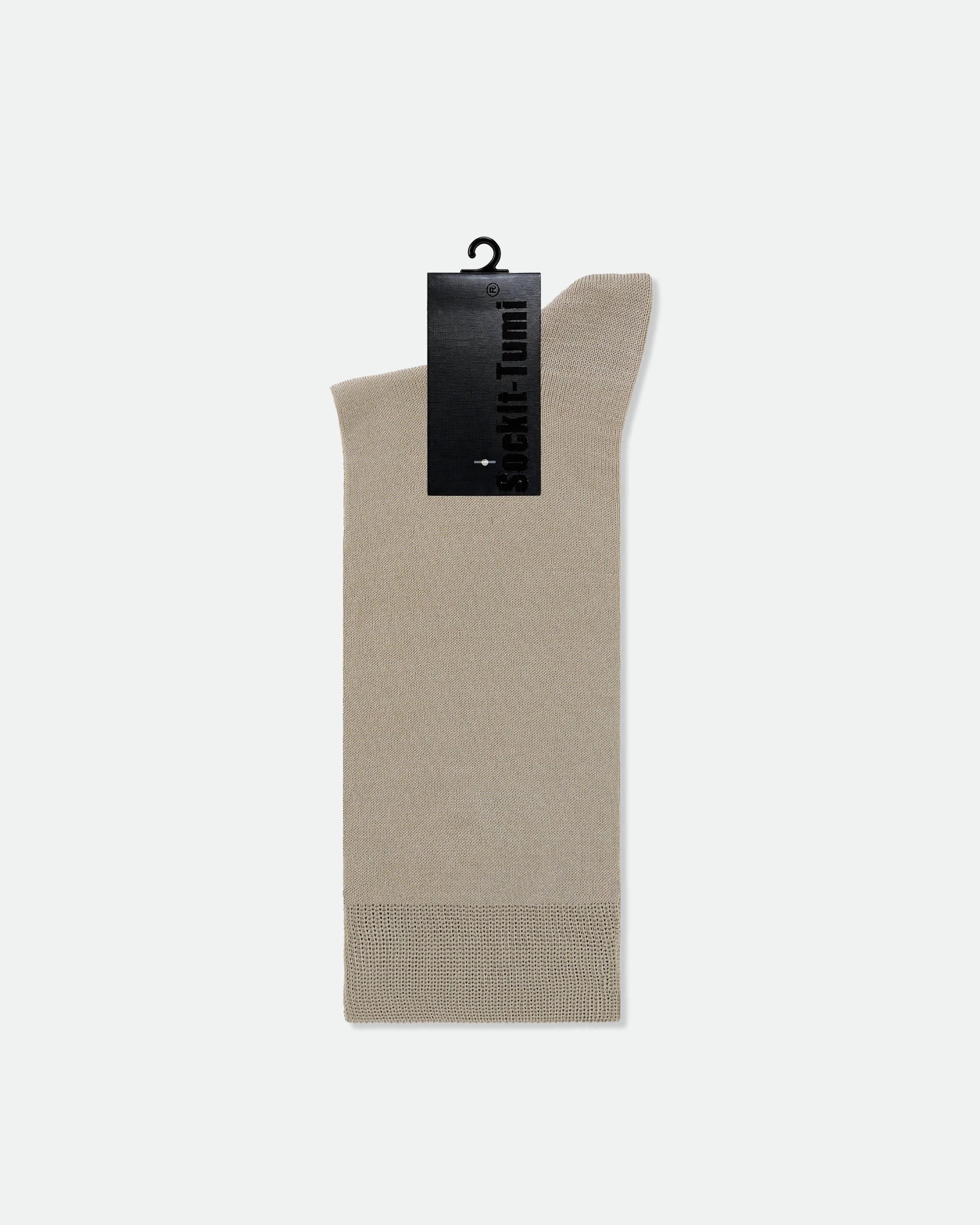 Men's Mercerised Cotton Plain Business Dress Socks Beige