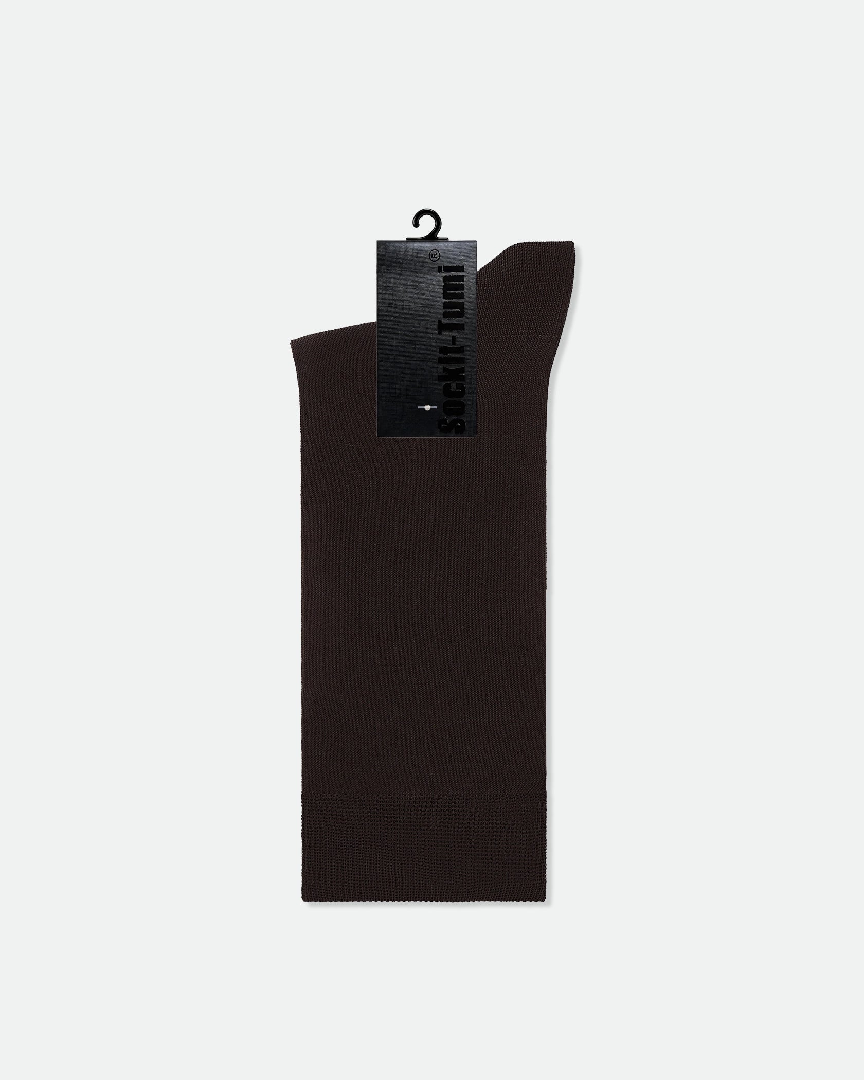 Men's Mercerised Cotton Plain Business Dress Socks Brown