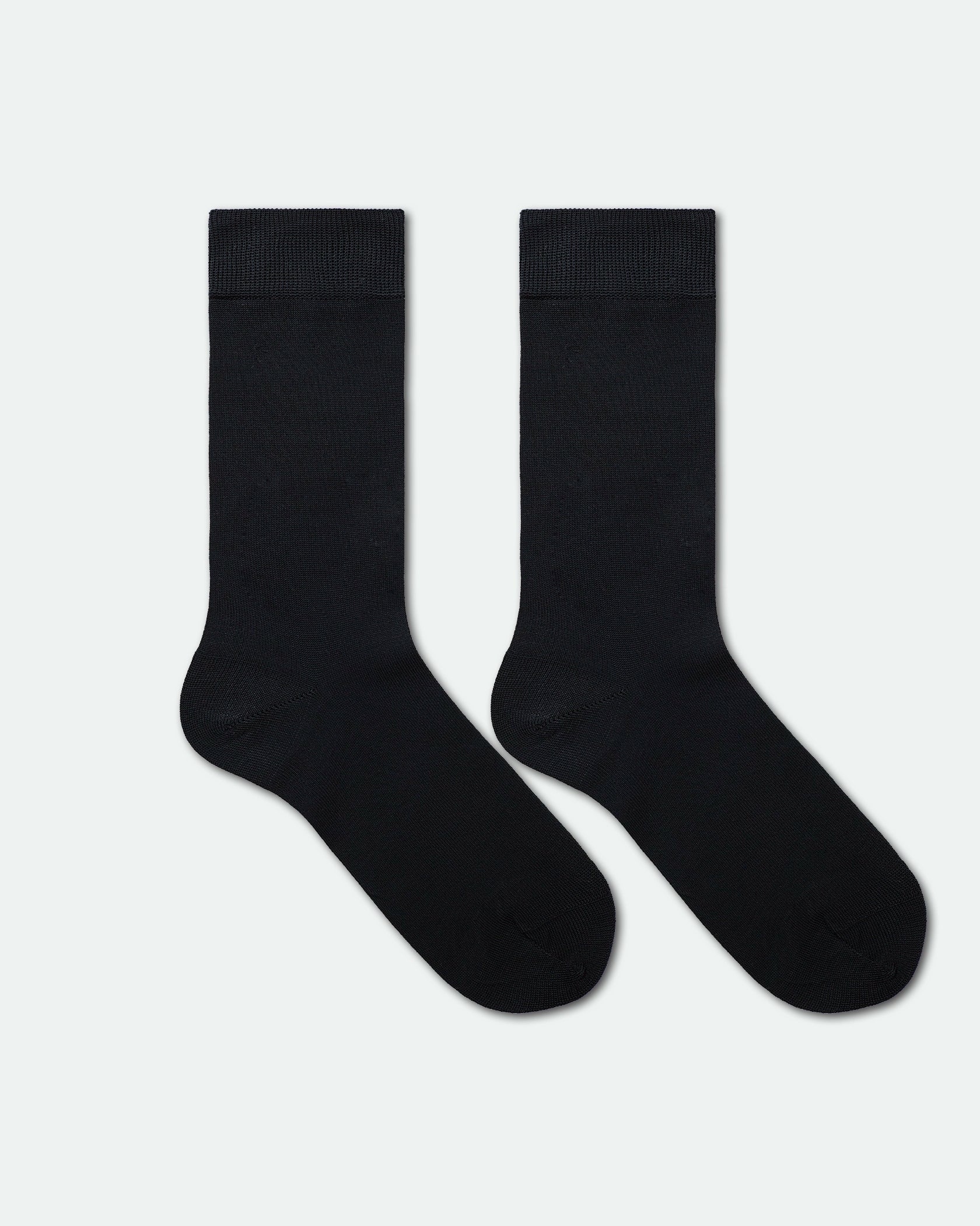 Men's Mercerised Cotton Plain Business Dress Socks Black