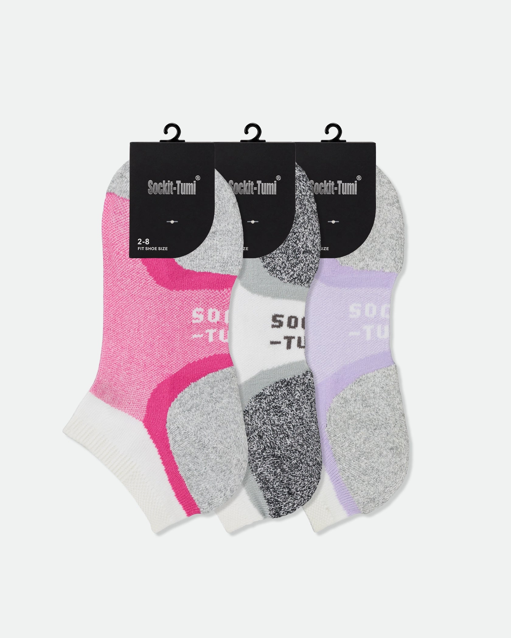 Women's Premium Cotton Low Cut Performance Running Sport Socks Black Purple Pink