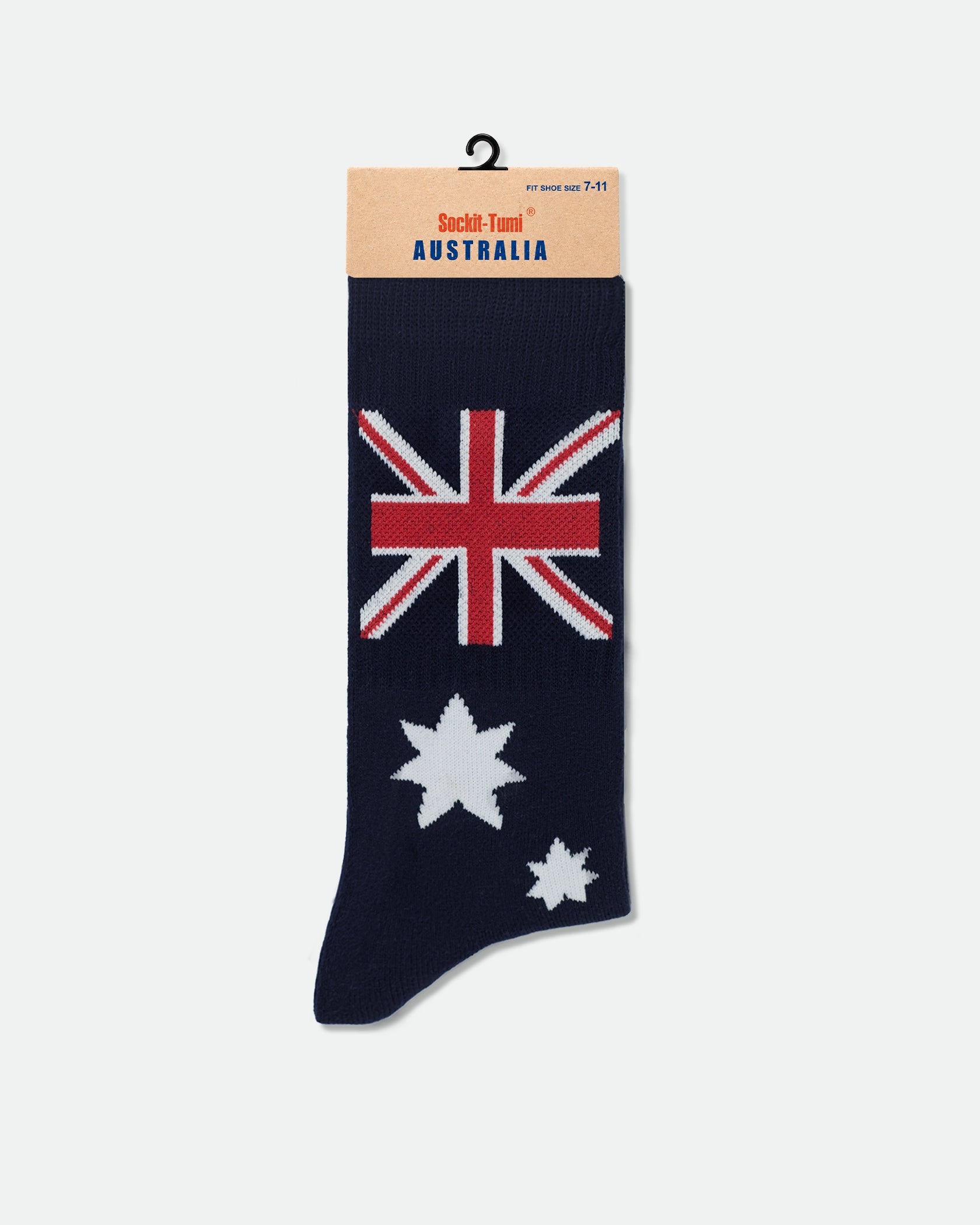 Men's Australian Souvenir Crew Sport Socks Australian Flag Navy Blue